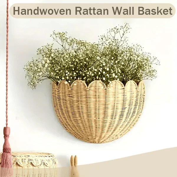 🔥Chic Handwoven Rattan Wall Basket - Image 4