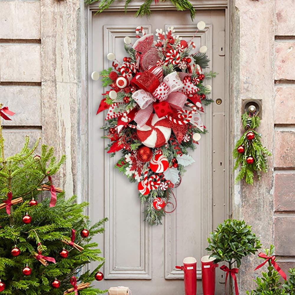 🔥Early Christmas Sale🍭Candy Cane Christmas Wreath🍭 - Image 10
