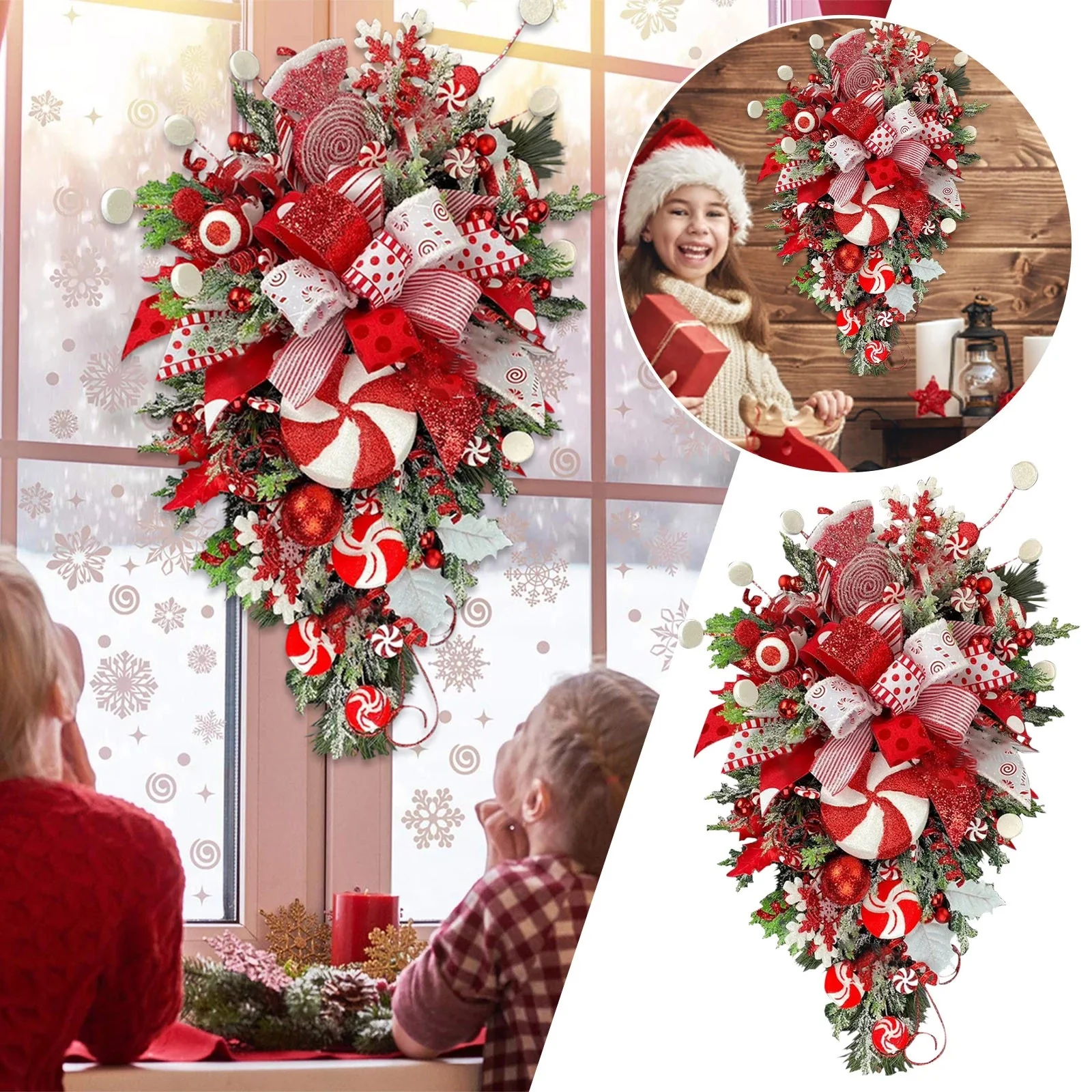 🔥Early Christmas Sale🍭Candy Cane Christmas Wreath🍭 - Image 2