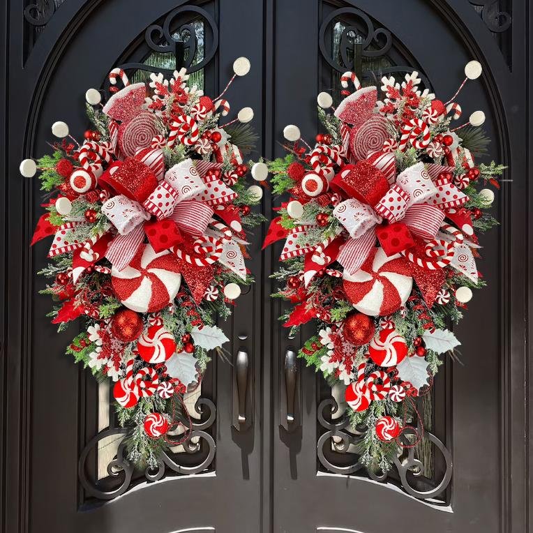 🔥Early Christmas Sale🍭Candy Cane Christmas Wreath🍭 - Image 4