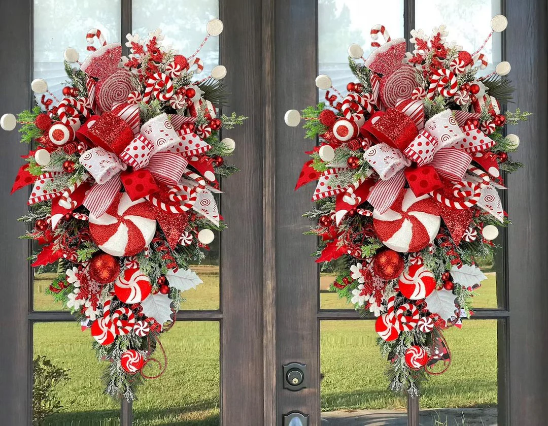 🔥Early Christmas Sale🍭Candy Cane Christmas Wreath🍭 - Image 8