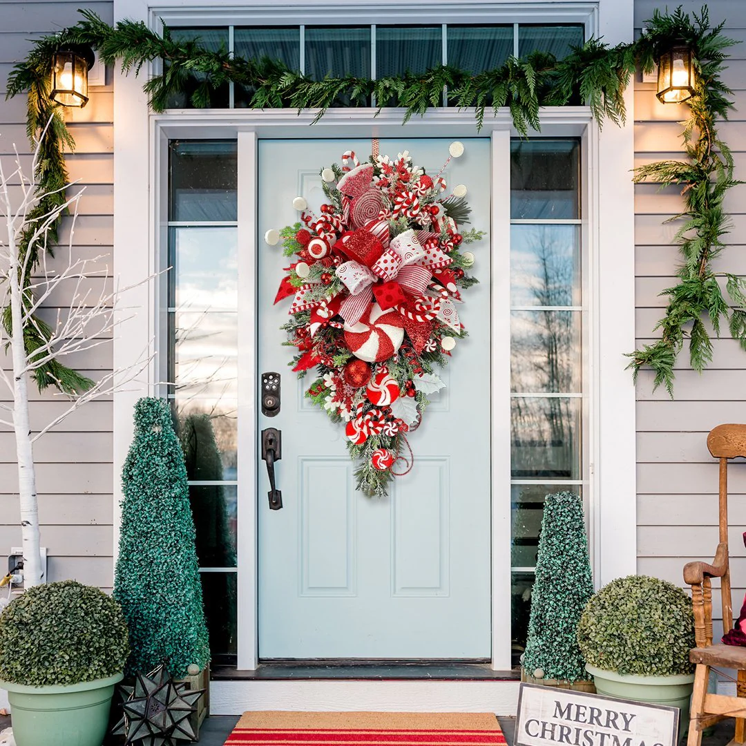 🔥Early Christmas Sale🍭Candy Cane Christmas Wreath🍭 - Image 9