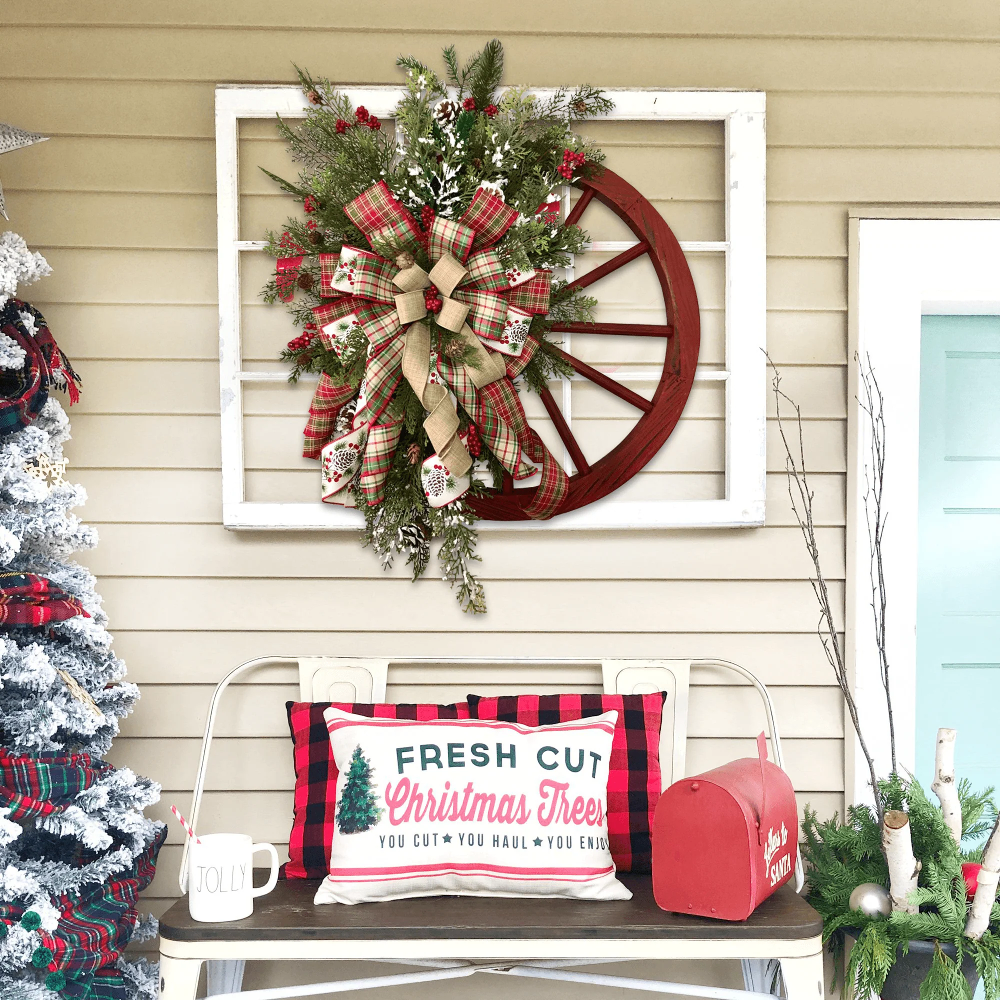 🎄Winter wreath - court wagon wheel - Image 10