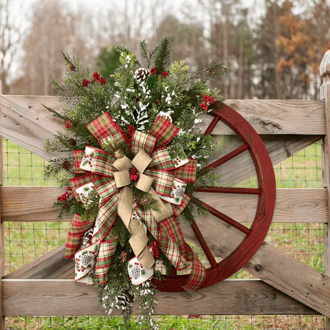 🎄Winter wreath - court wagon wheel - Image 5