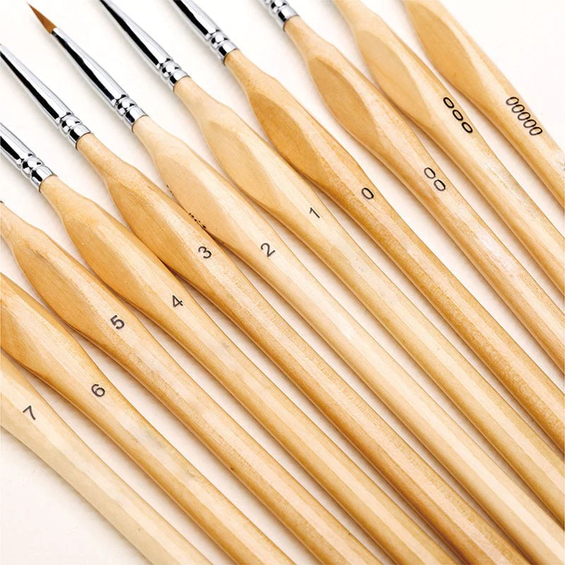 11 Pcs Miniature Detail Paint Brush Set - Image 10