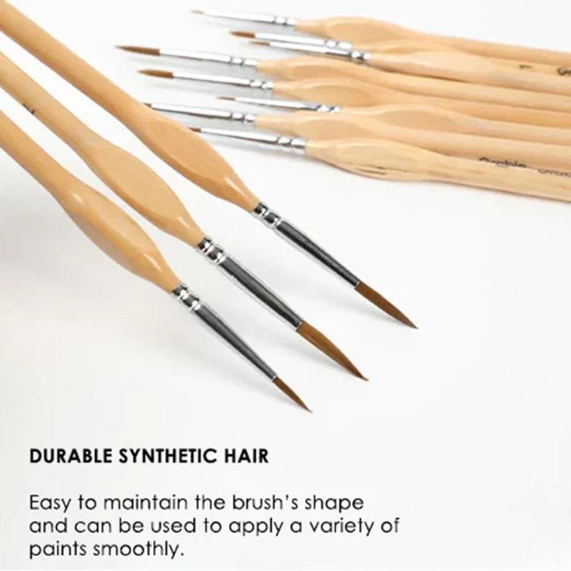 11 Pcs Miniature Detail Paint Brush Set - Image 5