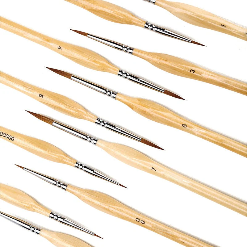 11 Pcs Miniature Detail Paint Brush Set - Image 9