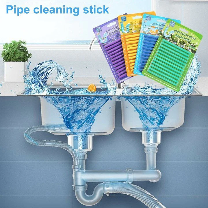 12/set Pipe Cleaning Sticks Oil Decontamination Kitchen Toilet Bathtub Drain Cleaneer - Image 2
