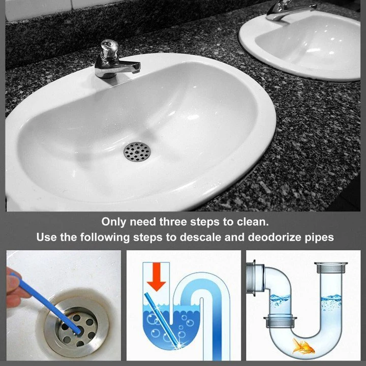 12/set Pipe Cleaning Sticks Oil Decontamination Kitchen Toilet Bathtub Drain Cleaneer - Image 3