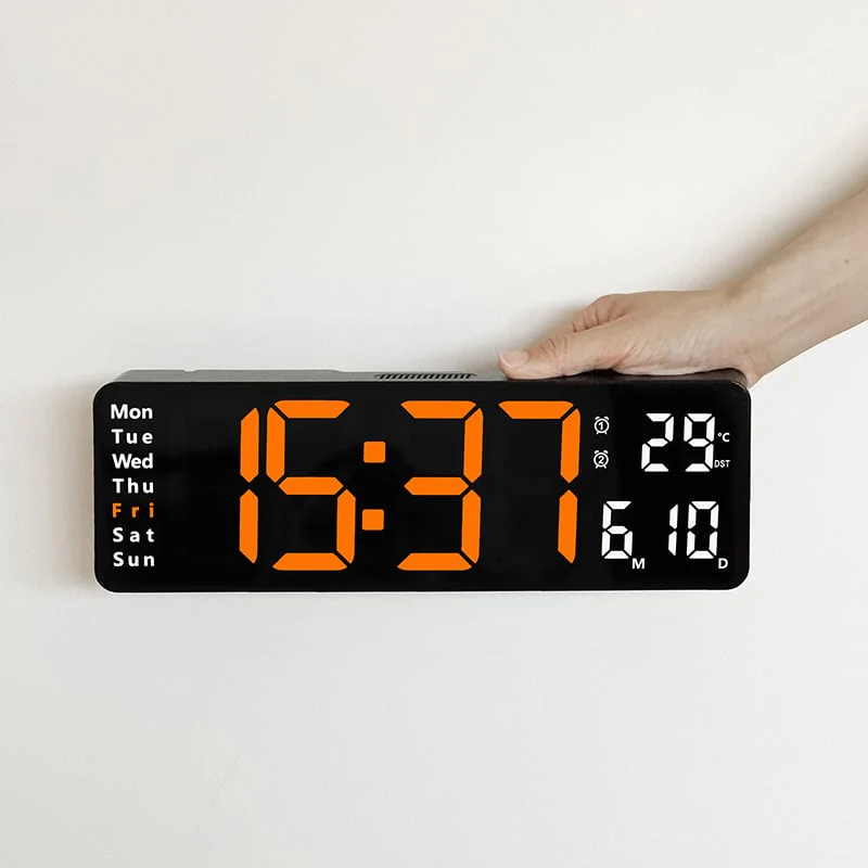 ⚡13" Large Digital Clock with Temperature, Date, Auto DST, Night Light, Auto Brightness Dimmer - Image 10