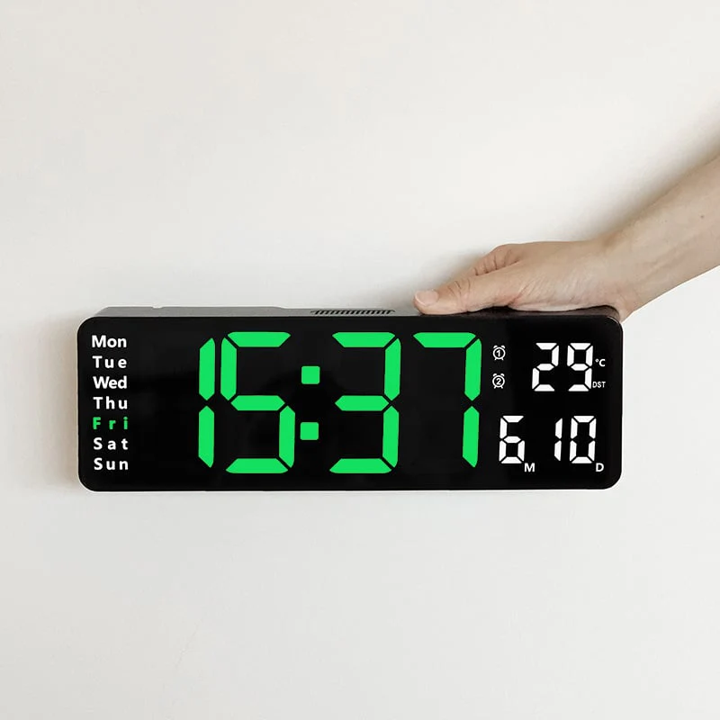 ⚡13" Large Digital Clock with Temperature, Date, Auto DST, Night Light, Auto Brightness Dimmer - Image 11