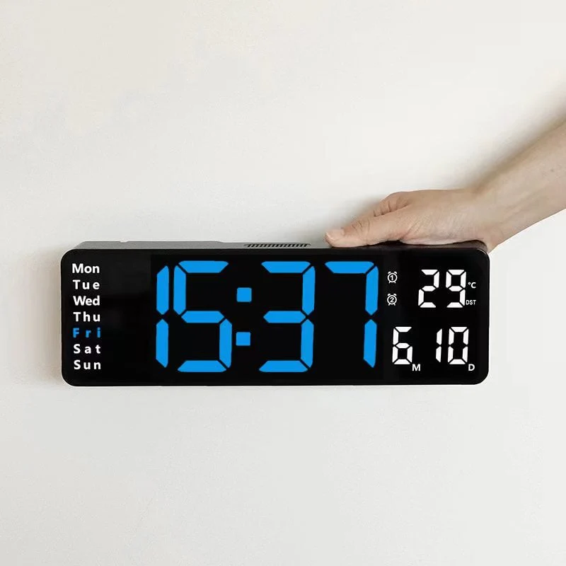 ⚡13" Large Digital Clock with Temperature, Date, Auto DST, Night Light, Auto Brightness Dimmer - Image 13