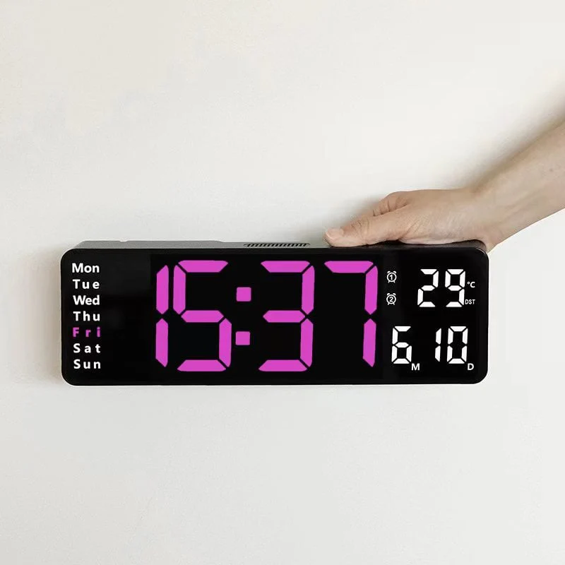 ⚡13" Large Digital Clock with Temperature, Date, Auto DST, Night Light, Auto Brightness Dimmer - Image 14
