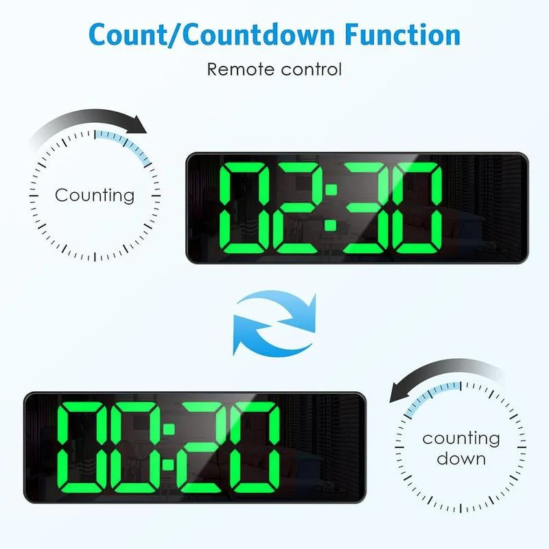 ⚡13" Large Digital Clock with Temperature, Date, Auto DST, Night Light, Auto Brightness Dimmer - Image 5