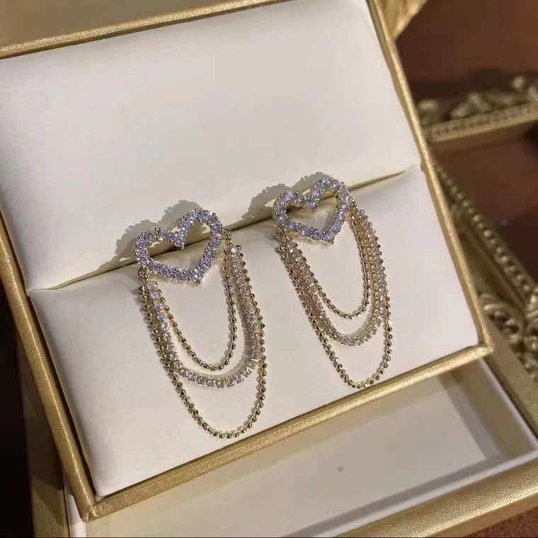 2022 Love Tassel Multi-layer Chain Hot-selling Earrings - Image 2