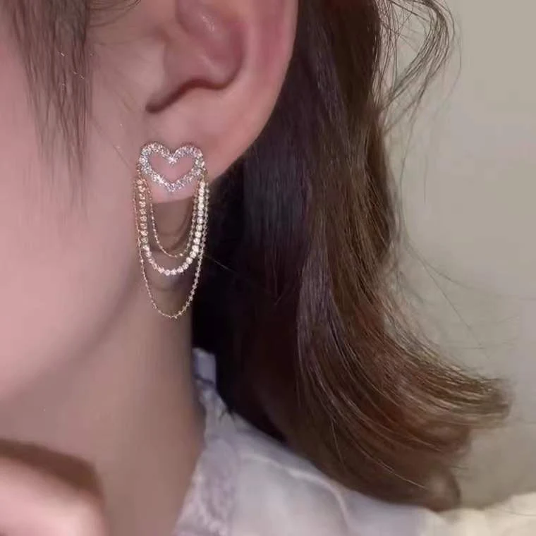 2022 Love Tassel Multi-layer Chain Hot-selling Earrings - Image 3