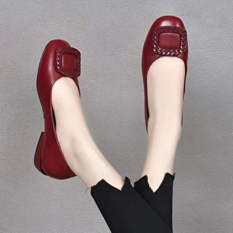 2023 soft surface comfortable thick heel round toe shoes - Image 7