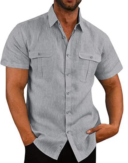 Stretch Short Sleeve Shirt with Pockets - Image 5