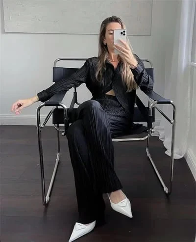 2023 NEW Women's Elegant Pleated Two-Piece Set - Image 17