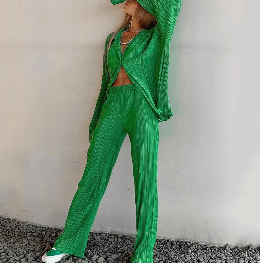 2023 NEW Women's Elegant Pleated Two-Piece Set - Image 4