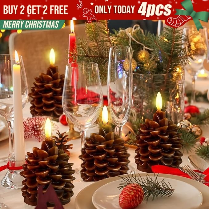 🔥Flameless Pinecone Candles Battery Operated with 6 Hour Timer - Image 5