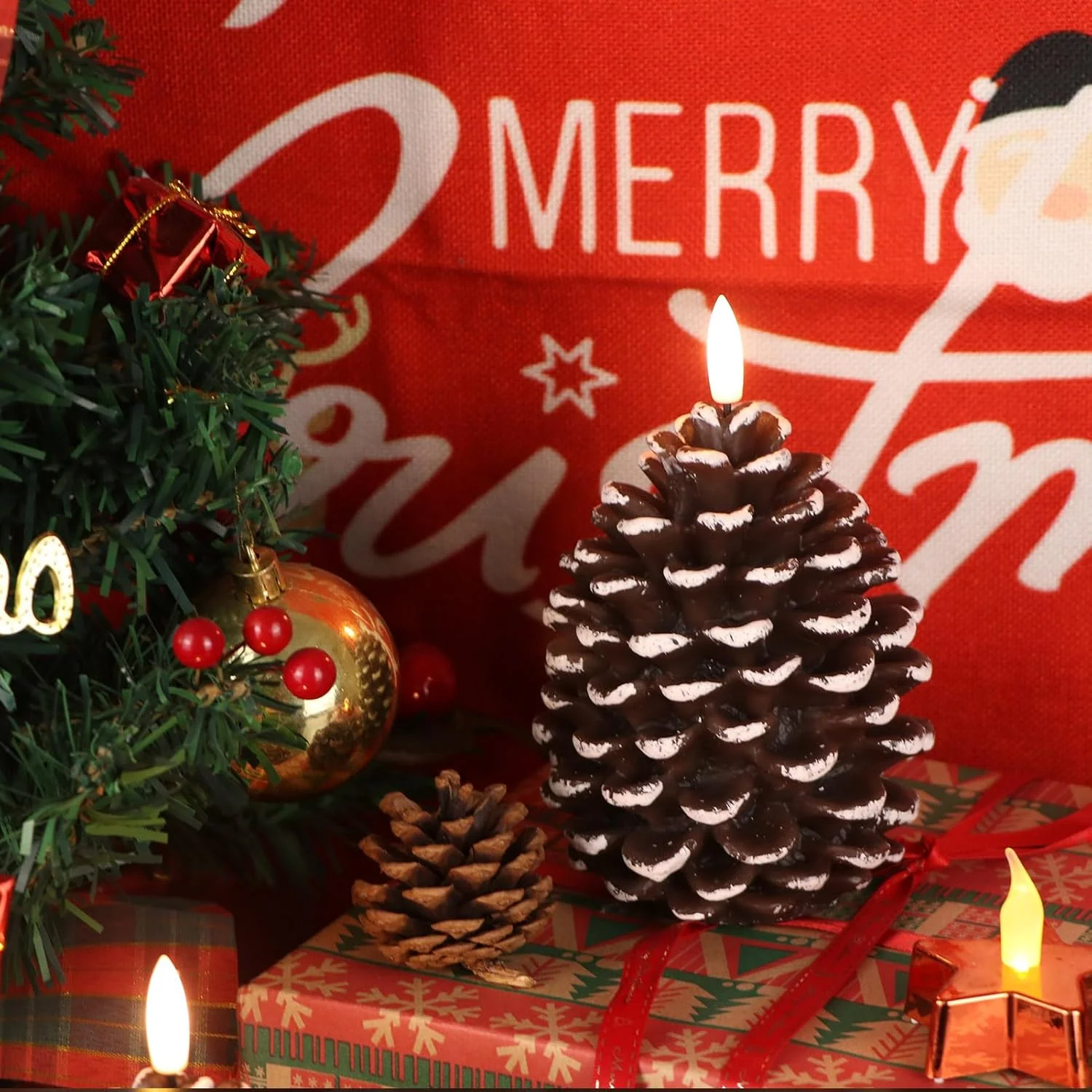 🔥Flameless Pinecone Candles Battery Operated with 6 Hour Timer - Image 6