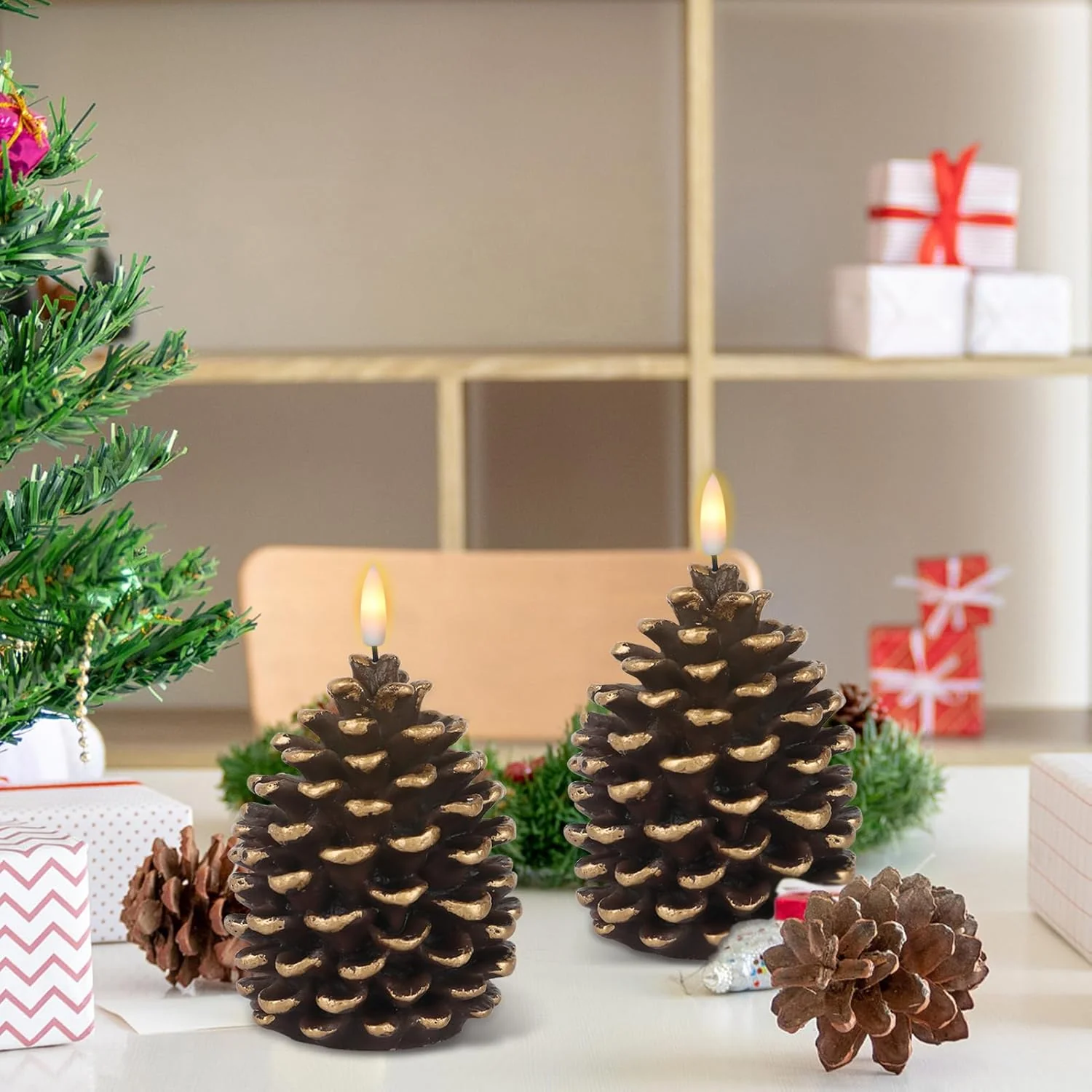🔥Flameless Pinecone Candles Battery Operated with 6 Hour Timer - Image 9
