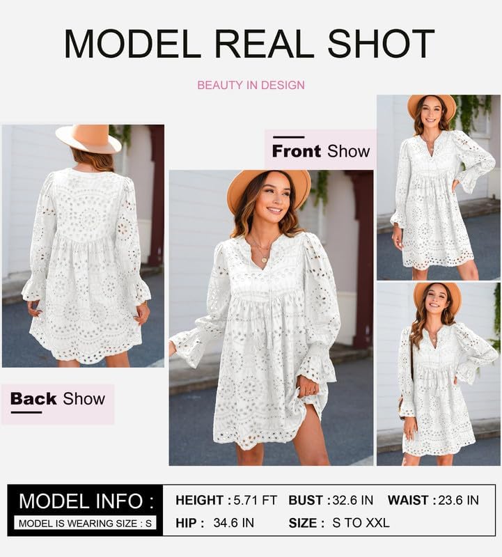 2025 New Arrival- Casual Eyelet Lace Dress for Women - Image 13