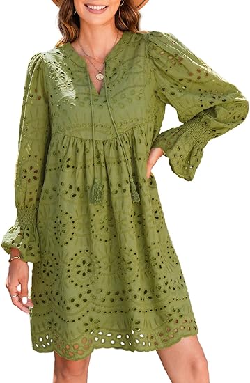 2025 New Arrival- Casual Eyelet Lace Dress for Women - Image 17