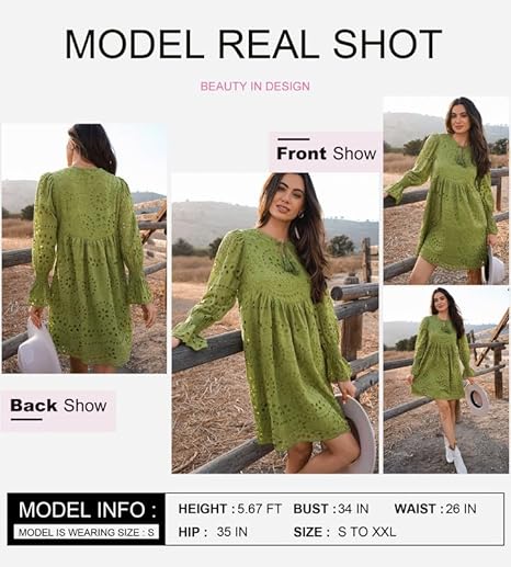 2025 New Arrival- Casual Eyelet Lace Dress for Women - Image 18