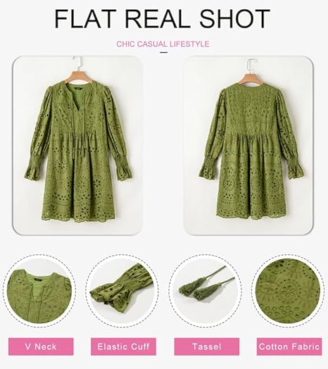 2025 New Arrival- Casual Eyelet Lace Dress for Women - Image 19