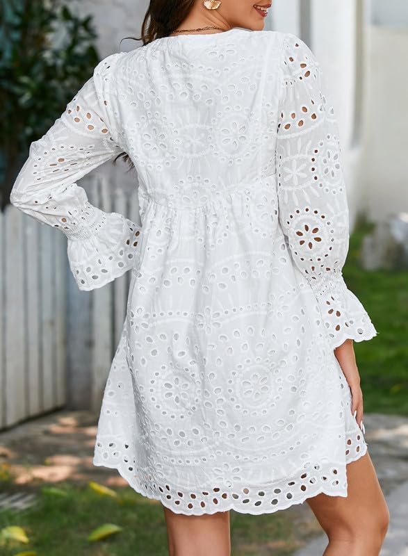 2025 New Arrival- Casual Eyelet Lace Dress for Women - Image 9