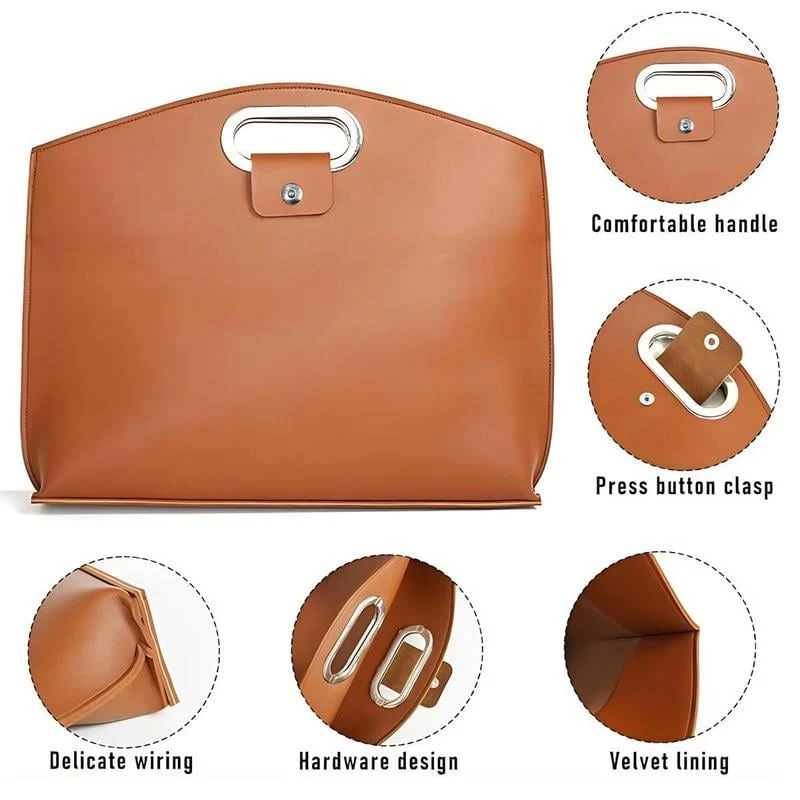 Waterproof Leather 14-16In 2PCS Laptop Bag for Women Handbag - Image 5