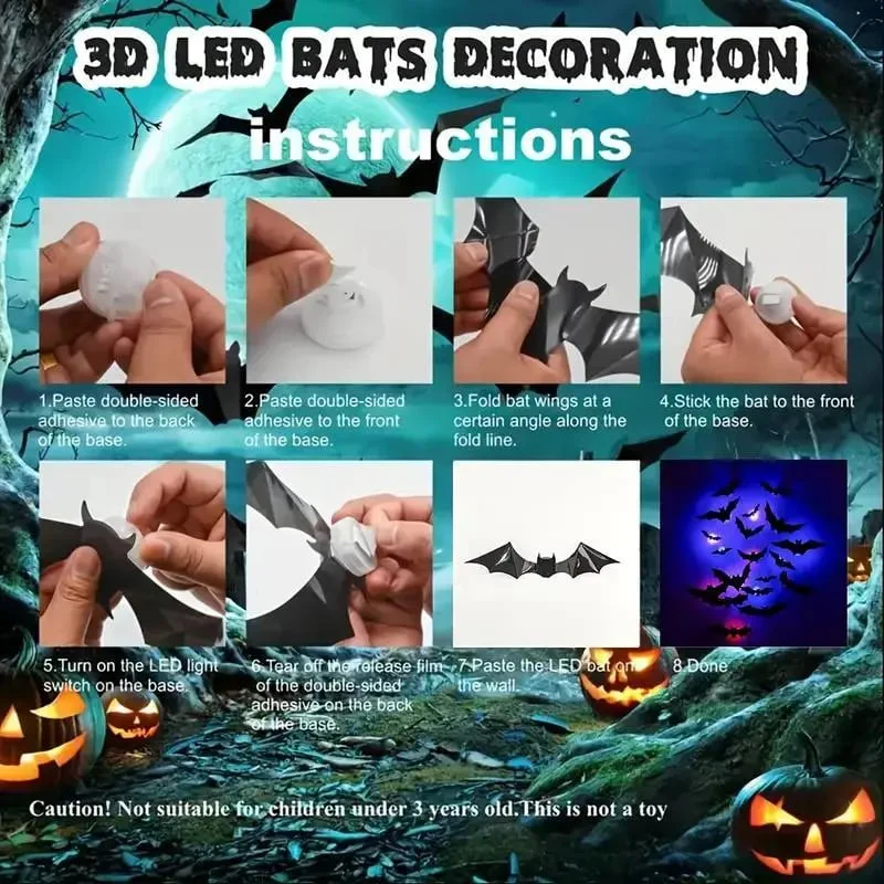 🎁3D Bat Design LED Decoration - Image 3