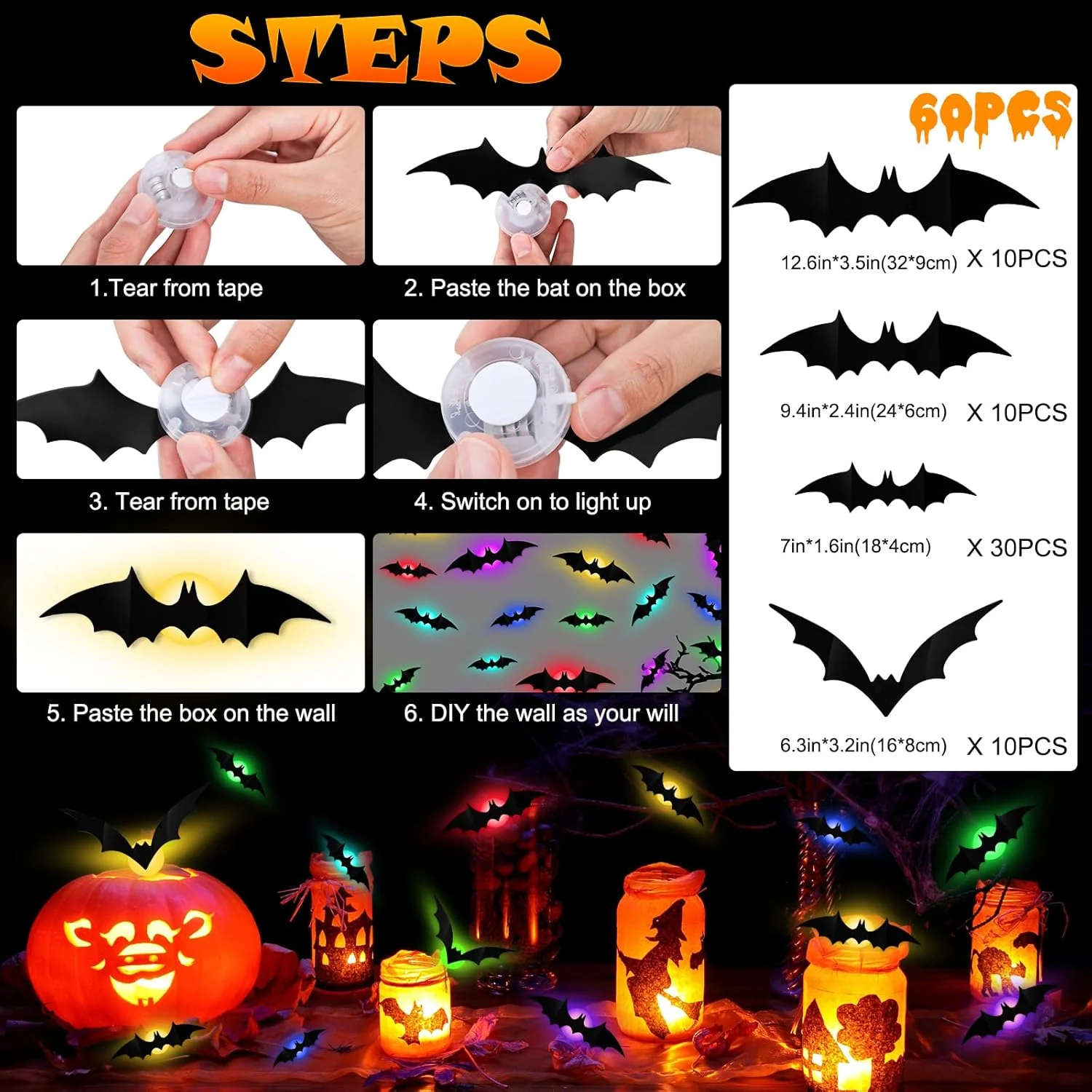 🎁3D Bat Design LED Decoration - Image 4