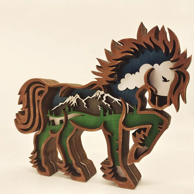 3D Carving Animals Home Decoration Accessories Wooden Crafts Creative Gift - Image 10