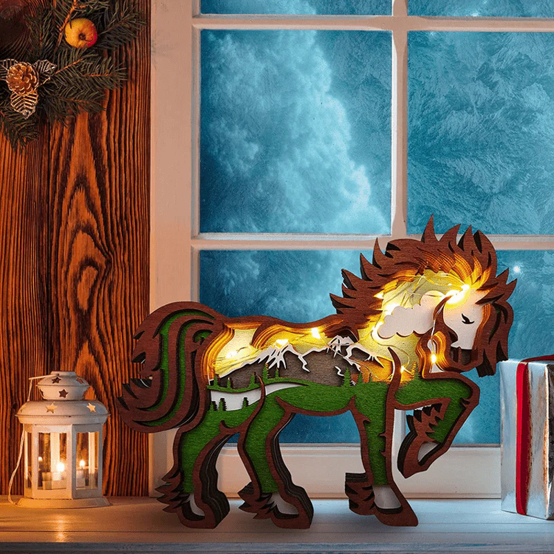 3D Carving Animals Home Decoration Accessories Wooden Crafts Creative Gift - Image 3