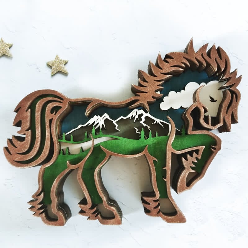 3D Carving Animals Home Decoration Accessories Wooden Crafts Creative Gift - Image 5