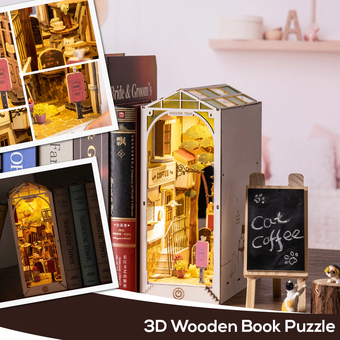 3D Wooden Book Nook Puzzle - Image 8