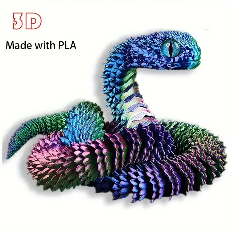 🐍3D Printed Multi-Joint Movable Snake Toy - Image 2