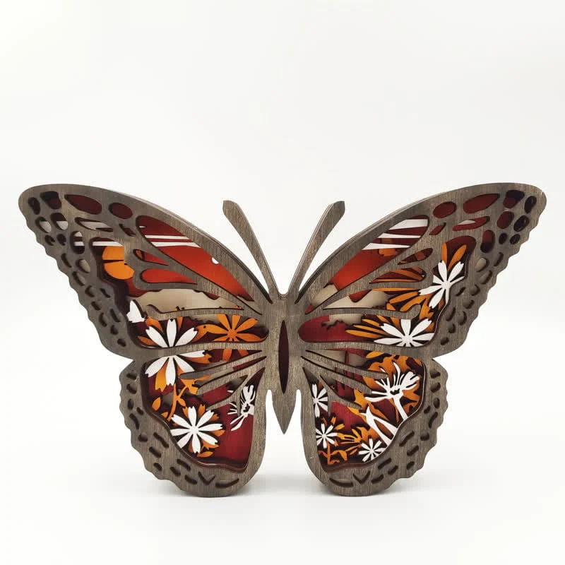 3D Wooden Carving Art Butterfly Wood Crafts Home Carving Decorations - Image 10
