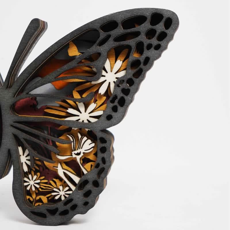 3D Wooden Carving Art Butterfly Wood Crafts Home Carving Decorations - Image 6