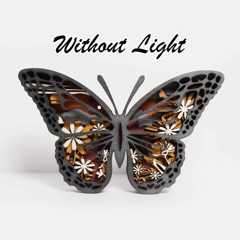 3D Wooden Carving Art Butterfly Wood Crafts Home Carving Decorations - Image 8