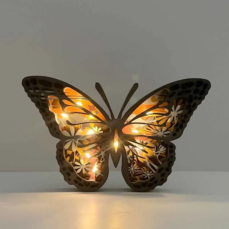 3D Wooden Carving Art Butterfly Wood Crafts Home Carving Decorations - Image 9