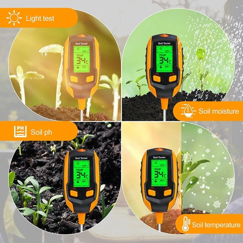 Digital 4-in-1 Soil Test Meter, large LCD screen, probe accurately quick measure, battery power supply - Image 5