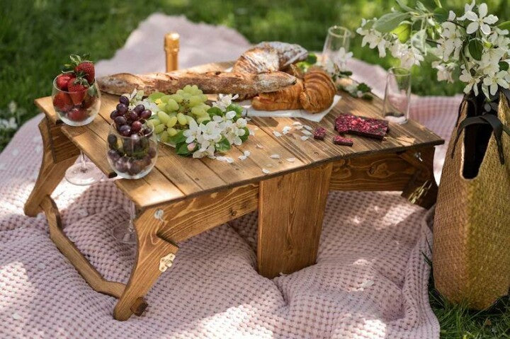 Folding Picnic Basket Table-Manual DIY stitching - Image 6