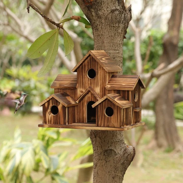6 Hole Handmade Bird House - GIFT FOR NATURE LOVERS - Image 10