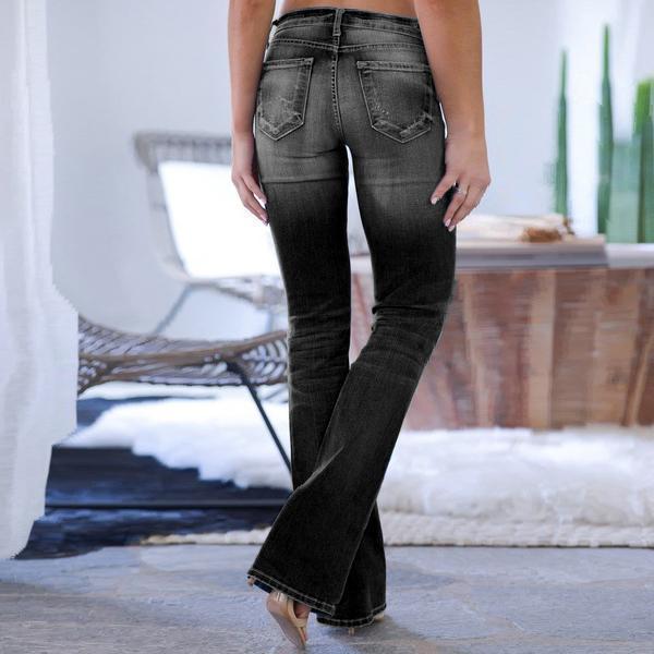70s Stretch Hip Hugger Street Style Bootcut Jeans - Image 11