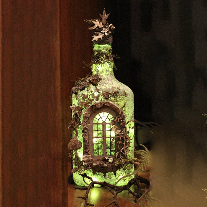 Altered Art Bottle - Mystical forest stories - Image 10