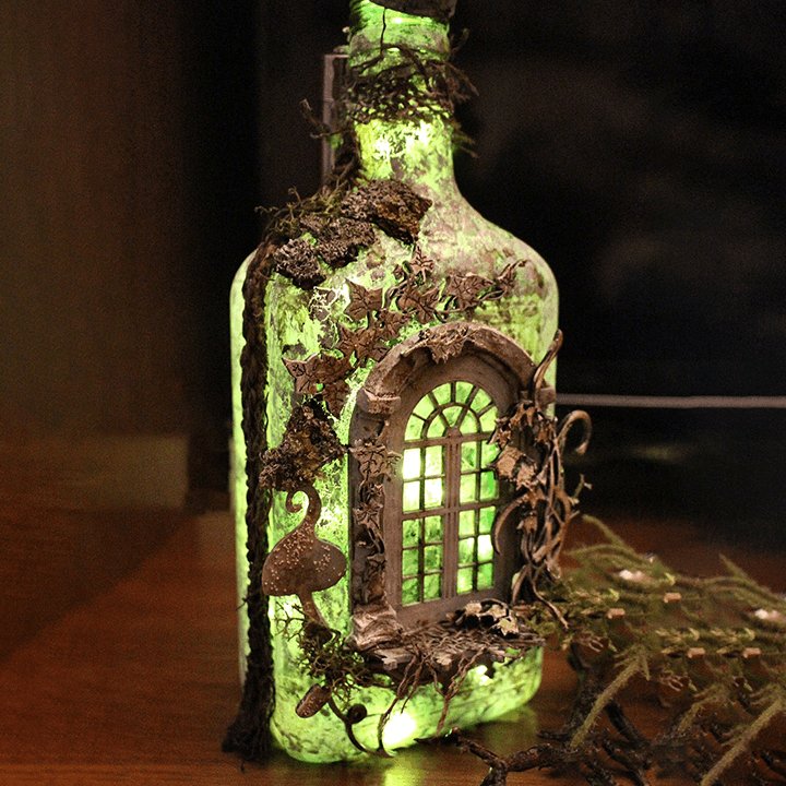 Altered Art Bottle - Mystical forest stories - Image 11